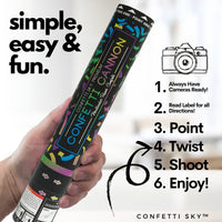Multicolor Confetti Cannons | 6 PACK