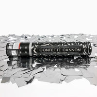 Silver Mylar Confetti Cannons | 6 PACK