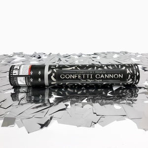 Silver Mylar Confetti Cannons | 6 PACK