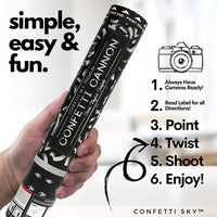 Silver Mylar Confetti Cannons | 6 PACK