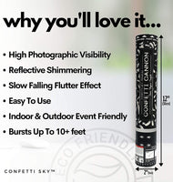 Silver Mylar Confetti Cannons | 6 PACK