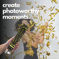 Gold Mylar Confetti Cannons | 6 PACK