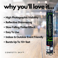 Green Mylar Confetti Cannon | 6 PACK