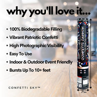 Patriotic Confetti Cannons | 6 PACK