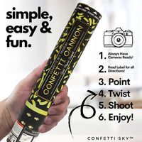 Gold Mylar Confetti Cannons | 6 PACK