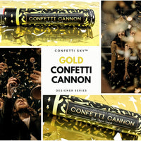 Gold Mylar Confetti Cannons | 6 PACK