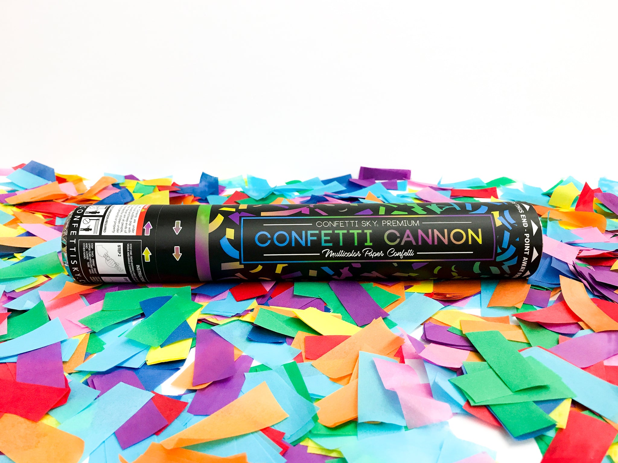 Handheld confetti cannon poppers 12 inch multi color tissue confetti