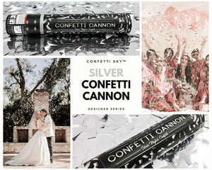 Silver Mylar Confetti Cannons | 6 PACK
